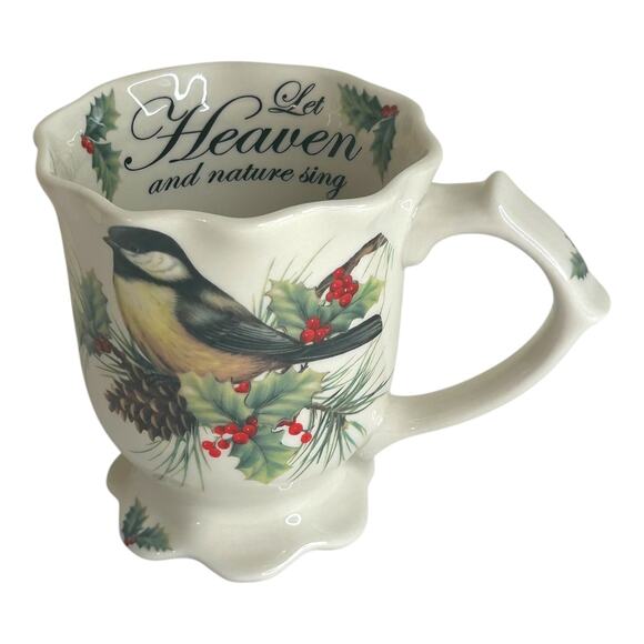 Cracker Barrel Season of Peace Let Heaven and Nature Sing Chickadee Mug 12 oz - Picture 3 of 8